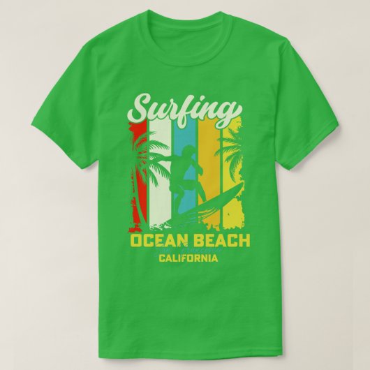 Surfen Ocean Beach San Francisco Californië T-shirt (Design voorkant)