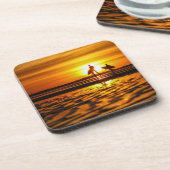 Surfen omhoog bier onderzetter (Linkerzijde)