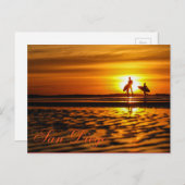 Surfen omhoog briefkaart (Voorkant / Achterkant)