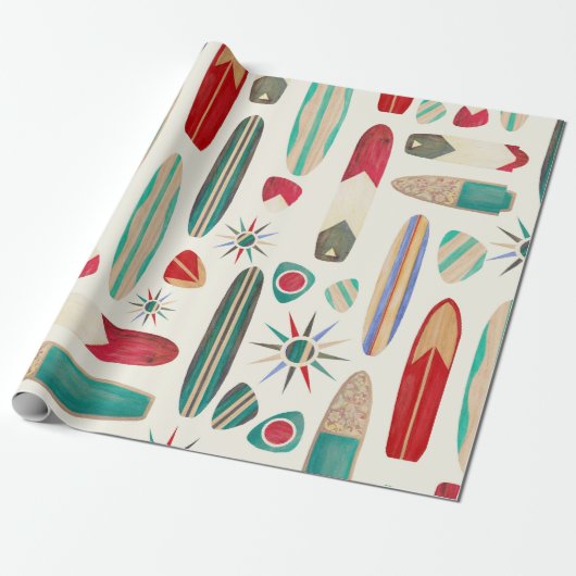 Surfen omhoog in de jaren vijftig cadeaupapier (Uitgerold)