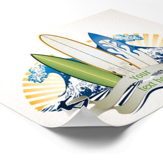 Surfen omhoog poster (Hoek)