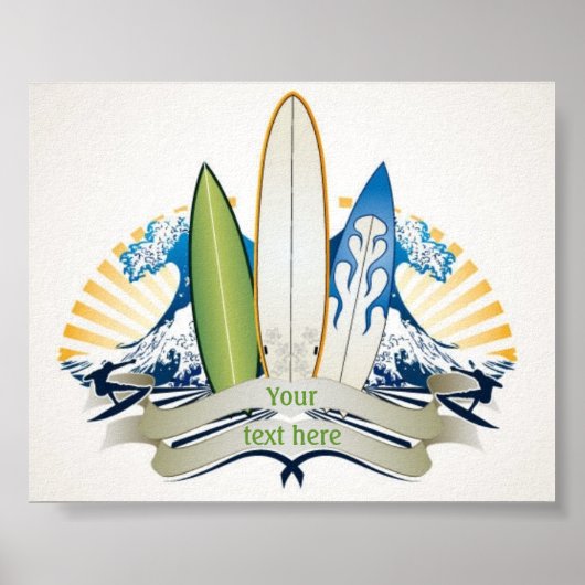 Surfen omhoog poster (Voorkant)