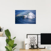 Surfen onder een regenboogdruk poster (Thuiskantoor)