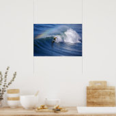 Surfen onder een regenboogdruk poster (Keuken)