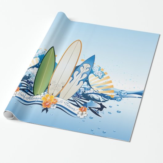 Surfen op 2-vouwpapier cadeaupapier (Uitgerold)