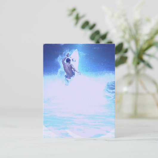 Surfen op Big Waves Briefkaart (Staand voorkant)