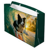 Surfen op Border Collie Groot Cadeauzakje (Achterkant Gekanteld)