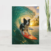 Surfen op Border Collie Kaart (Voorkant)