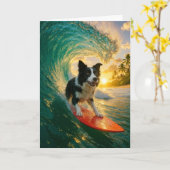 Surfen op Border Collie Kaart (Gele Bloem)