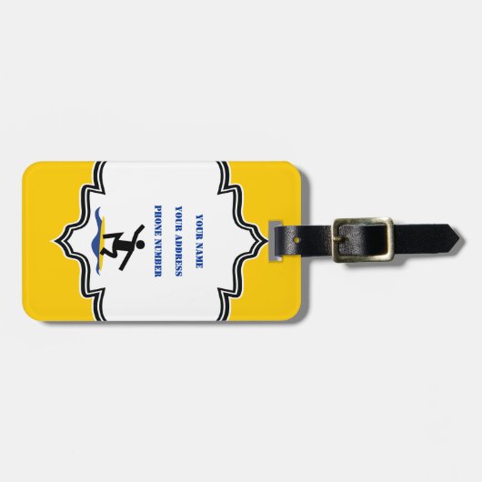 Surfen op cadeautjes, surfen op surfboardpapier bagagelabel (Voorkant horizontaal)