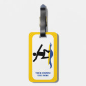 Surfen op cadeautjes, surfen op surfboardpapier bagagelabel (Achterkant verticaal)