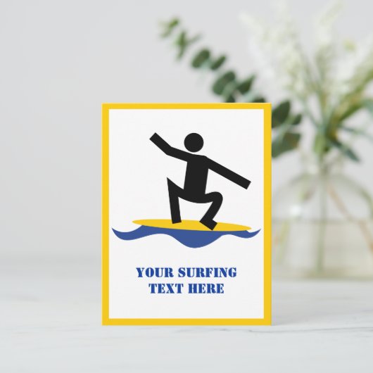 Surfen op cadeautjes, surfen op surfboardpapier briefkaart (Staand voorkant)