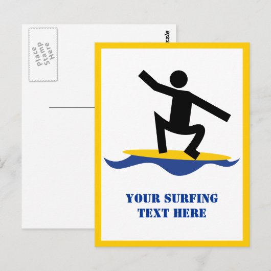 Surfen op cadeautjes, surfen op surfboardpapier briefkaart (Voorkant / Achterkant)