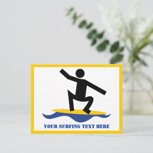 Surfen op cadeautjes, surfen op surfboardpapier briefkaart (Staand voorkant)