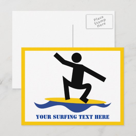 Surfen op cadeautjes, surfen op surfboardpapier briefkaart (Voorkant / Achterkant)