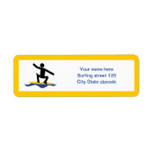 Surfen op cadeautjes, surfen op surfboardpapier etiket (Voorkant)