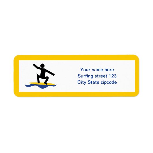 Surfen op cadeautjes, surfen op surfboardpapier etiket (Voorkant)