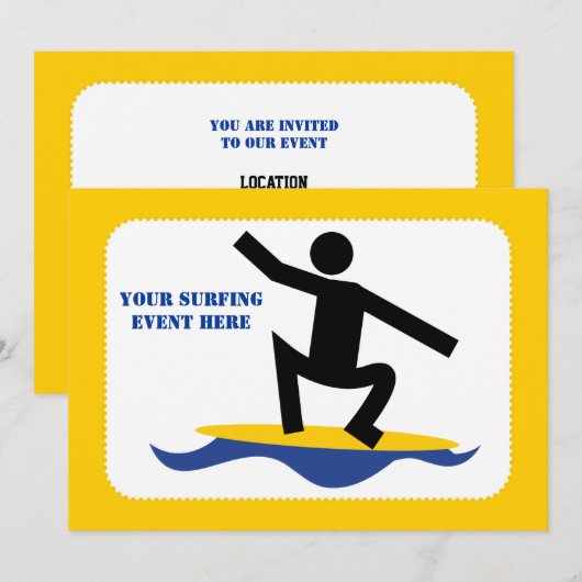 Surfen op cadeautjes, surfen op surfboardpapier kaart (Voorkant / Achterkant)