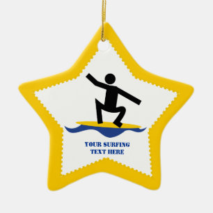 Surfen op cadeautjes, surfen op surfboardpapier keramisch ornament
