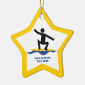 Surfen op cadeautjes, surfen op surfboardpapier keramisch ornament (Links)