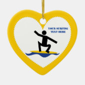 Surfen op cadeautjes, surfen op surfboardpapier keramisch ornament (Voorkant)