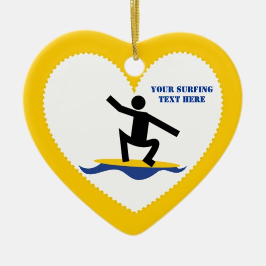 Surfen op cadeautjes, surfen op surfboardpapier keramisch ornament (Voorkant)