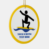 Surfen op cadeautjes, surfen op surfboardpapier keramisch ornament (Rechts)