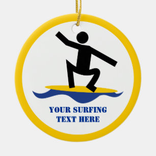 Surfen op cadeautjes, surfen op surfboardpapier keramisch ornament