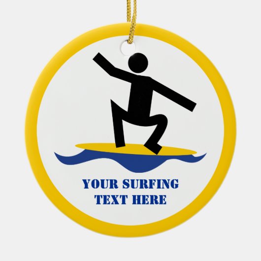 Surfen op cadeautjes, surfen op surfboardpapier keramisch ornament (Voorkant)
