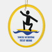Surfen op cadeautjes, surfen op surfboardpapier keramisch ornament (Links)