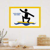 Surfen op cadeautjes, surfen op surfboardpapier poster (Keuken)