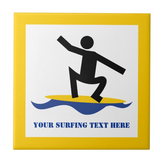 Surfen op cadeautjes, surfen op surfboardpapier tegeltje (Voorkant)