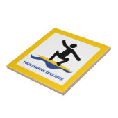 Surfen op cadeautjes, surfen op surfboardpapier tegeltje (Zijkant)