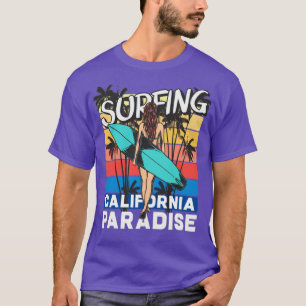 Surfen op California Paradise Girl Surfer T-shirt