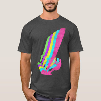 Surfen op de 80s-kleuren Lange hoes van 1980 T-shirt
