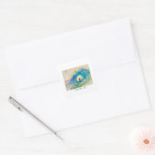 Surfen op de Barrel Vierkante Sticker (Envelop)