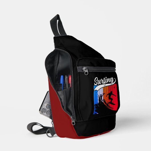 Surfen op de Big Wave Vibes Sling Bag (Open)