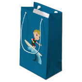 Surfen op de cartoon klein cadeauzakje (Achterkant Gekanteld)