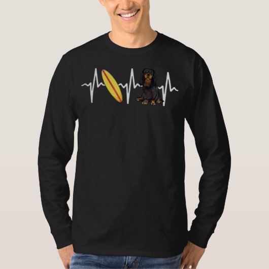Surfen op de Engelse Speelgoed Spaniel Heartbeat D T-shirt (Voorkant)