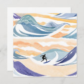 Surfen op de golf | Hedendaagse Waterverf Kaart (Voorkant / Achterkant)