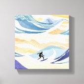 Surfen op de golf | Hedendaagse Waterverf Oceaan Canvas Afdruk (Voorkant)