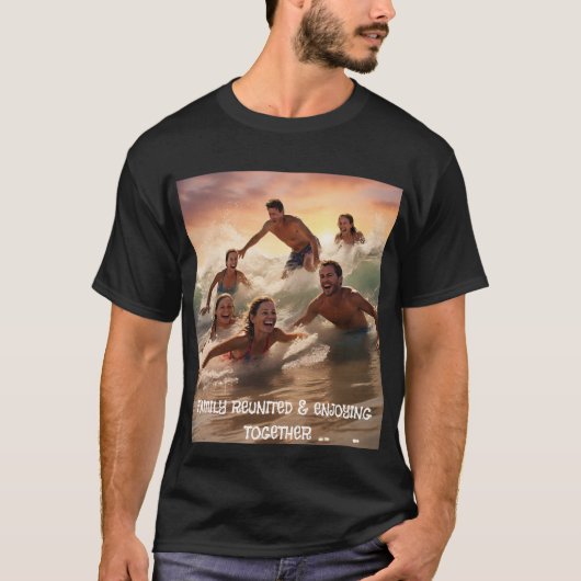 Surfen op de golven van Joy Mannen Tshirt (Voorkant)