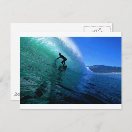 Surfen op de groene buis in het Zuid-Afrikaanse pa Briefkaart (Voorkant / Achterkant)