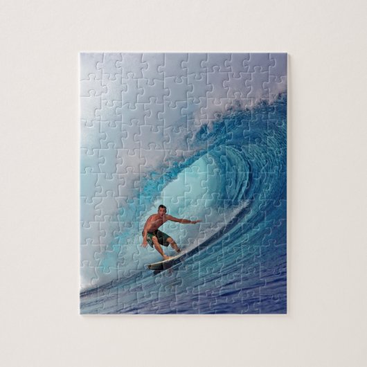 Surfen op de grote blauwe golf Mentawai-eilanden Legpuzzel (Verticaal)