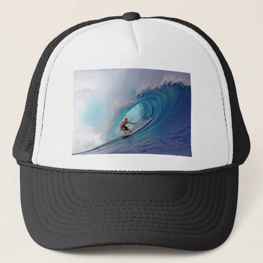 Surfen op de grote blauwe golf Mentawai-eilanden Trucker Pet (Voorkant)