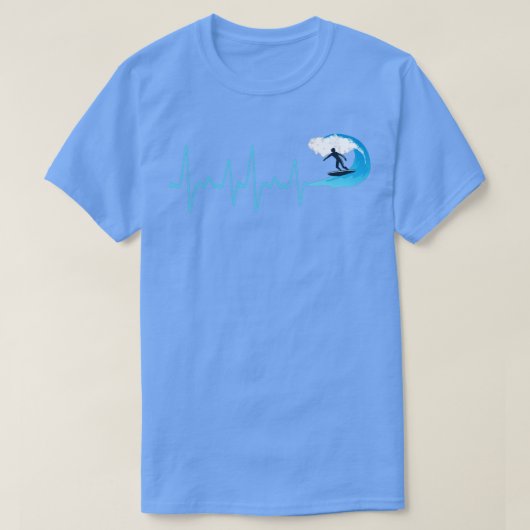 Surfen op de hartslag van watergolven t-shirt (Design voorkant)