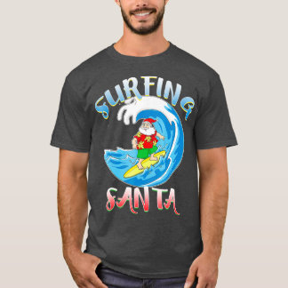 Surfen op de kerstkerstKerstmis in Hawaiian Surfer T-shirt