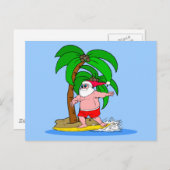 surfen op de kerstman feestdagenkaart (Voorkant / Achterkant)