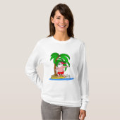 surfen op de kerstman t-shirt (Voorkant volledig)