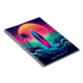 Surfen op de Neon Sunset Notitieboek (Rechterzijde)